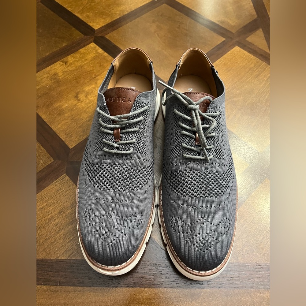 Nautica Mens Shoes Oxfords Wrenwood 3 Gray/ Brown Size 11. Brand New